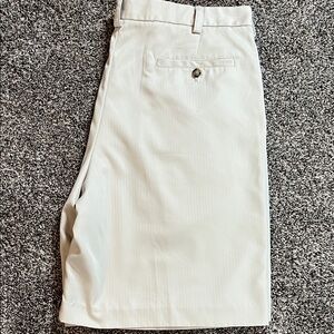 Izod Golf Shorts Light Khaki Izod Pleated Front Dress Shorts for Men